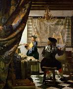 VERMEER VAN DELFT, Jan konstnaren i sin atelje oil on canvas